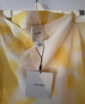 Calvin Klein Yellow Tie-Dye Slip Skirt thumbnail 2