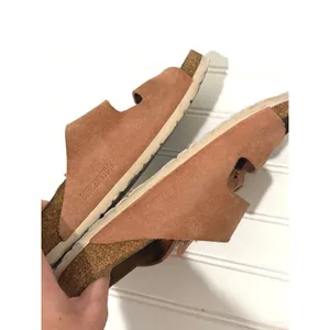 Birkenstock Arizona Suede Leather Sandals Pink Clay Two Strap Slides Womens 40 thumbnail 9