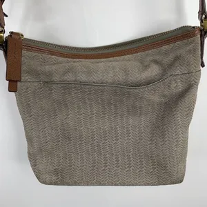 Fossil Leather Crossbody Bag Brown Purse Zippered Pockets Adjustable‎ Travel Bag thumbnail 5