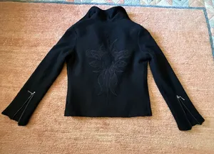 Harley-Davidson Women’s S 100% Wool Black Moto Jacket Embroidered Vintage 2005 thumbnail 10
