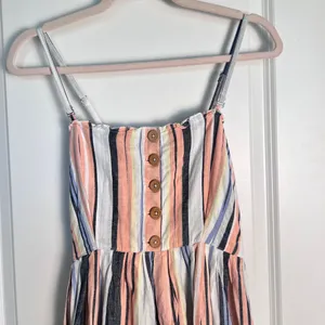 Free People Multicolour Lilah Cotton Pleated Tube Maxi Dress‎ Small Boho Summer thumbnail 6