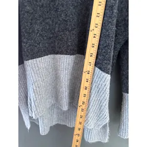 Michael Kors Womens Mock Neck Colorblock High Low‎ Knit Sweater Gray XL thumbnail 8