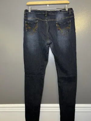 North West Jeans Womens 10 Blue Dark Wash Mid Rise Skinny Stretch Denim thumbnail 4