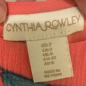CYNTHIA ROWLEY | Coral Tropical Leaf Print Tie Back Sleeveless‎ Maxi Dress, 2 thumbnail 5
