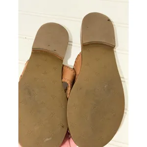 Jack Rogers Womens Whipstitch Leather Thong Sandals Saddle Tan Size 8M Flat thumbnail 4