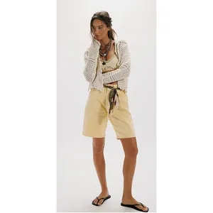 Free People We The Free Montana Bermuda Shorts Butter Yellow Size 27 thumbnail 3