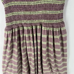 Toad & Co Gemina‎ Sleeveless Dress Faded Lilac 90s Stripe Smocked NWT Size M thumbnail 12