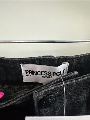 Princess Polly Nickei Denim Mini Skirt Black thumbnail 5
