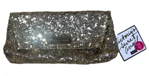 Victoria's Secret Angel Gold Sequin Foldover Clutch‎ Cosmetic Bag NWT Gold Glam thumbnail 1