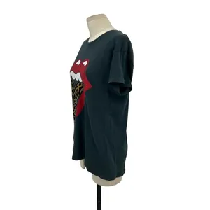 Daydreamer Rolling‎ Stones Flocked Leopard Tongue Tour Tee Gray Size Small thumbnail 6