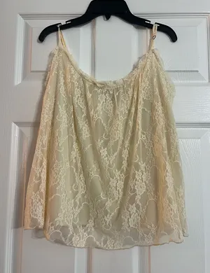 Cream Aqua Lace Cami thumbnail 1