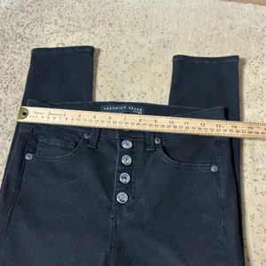 Veronica Beard Crystal Button High Rise Skinny Jeans Womens 26 Black Coal Glam thumbnail 2