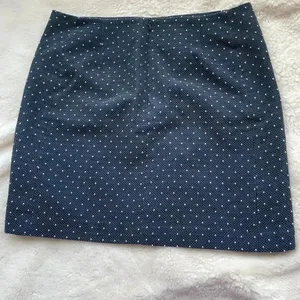 Loft black and blue skirt with white dots, front pockets and‎ zipper, size 12​ thumbnail 3