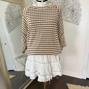 Source Unknown New Tan Brown Soft Knit 3/4 Sleeve Sweater Top M thumbnail 2