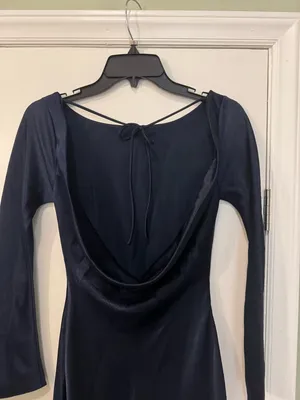 Abercrombie NWT Women's Long-Sleeve Cowl Back Maxi Dress thumbnail 10