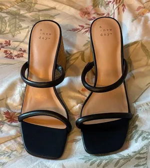 NWT A New Day Miley black slip on strappy pumps thumbnail 1