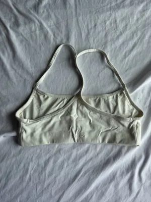 white garage y back sports bra thumbnail 2
