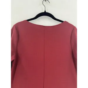 Bella Flore Burgundy Bell Sleeve Dress L Ruffle Flare Sleeve Shift Cocktail Chic thumbnail 4