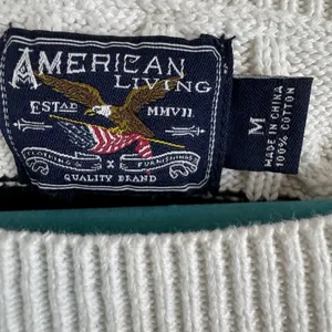 American Living White With‎ Black Stripes Sweater Women's Size Medium Ruffles thumbnail 9
