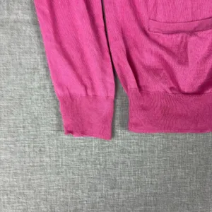 Ralph Lauren Golf Cardigan Sweater Womens‎ M Pink Silk Cashmere V Neck Pockets thumbnail 2