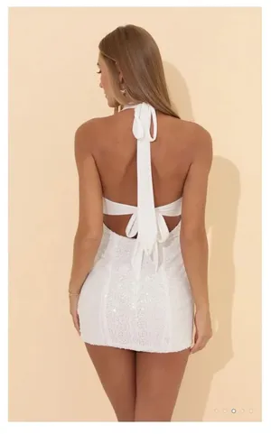 Sequin Bodycon Halter Dress thumbnail 3