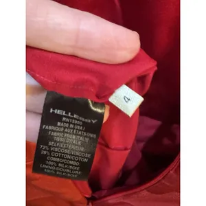 Hellessy Emily Dress‎ In Red With Contrast White Shirttail Hem Size 4 Crimson thumbnail 8