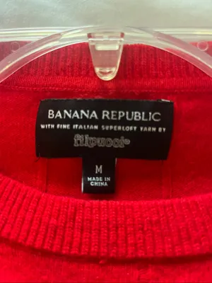 Banana Republic Bright Red Crewneck Sweater thumbnail 3