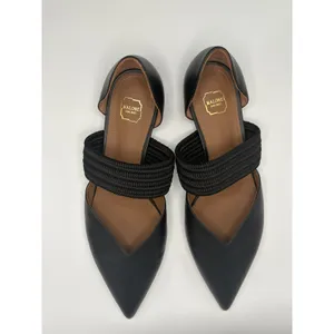 Malone Souliers Maureen‎ Pointed Toe Black Leather Corded Strap Flats Shoes thumbnail 2