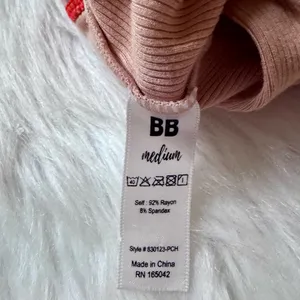 Bootaybag Women's Tan and Red Crop Sleep Shirt Size M thumbnail 6