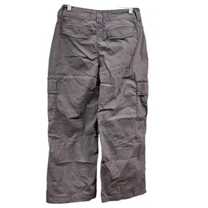 VTG Y2K Hollister Gray Tech Cargo Capris Fall Grunge Size 5 Short 27" Waist thumbnail 2