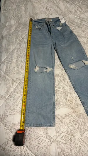Abercrombie & Fitch Light Blue Distressed Boyfriend Jeans thumbnail 4