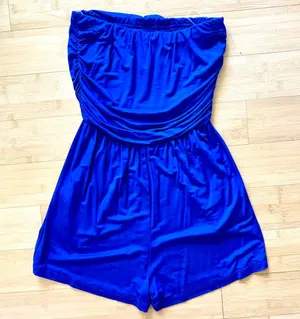 Pretty Blue Strapless Romper thumbnail 3