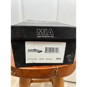 MIA Edith Slip-On Sneakers Size 8M Pewter Perforated Low Platform Shoes thumbnail 9