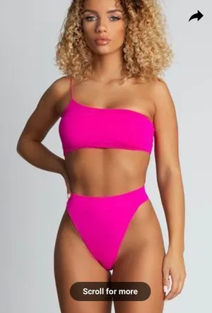 Meshki High Waist V Bikini In Hot Pink thumbnail 1
