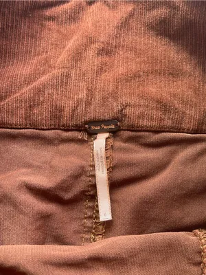Free People Chocolate Brown Corduroy Mini Skirt with Front Slit thumbnail 4
