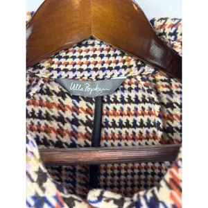 Women’s Ulla Popken Size 1X Multicolored Houndstooth Jacket thumbnail 2