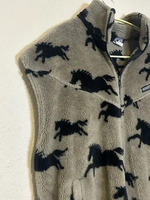 Kerrits vintage horse print fleece vest Size Medium‎ thumbnail 2