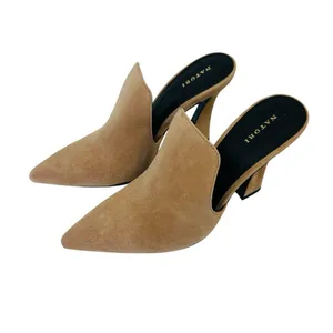 Natori Minh-Su Color Doe Kid‎ Suede Women's Pointed Toe Heel Mule Size 9M NWB thumbnail 4