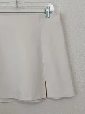 American Eagle Outfitters Cream Front Side-Slit Skort, Sz Large thumbnail 3