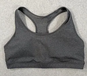 Gap GapFit XL Charcoal Grey Racerback Sports Bra Medium Support Activewear Workout thumbnail 1
