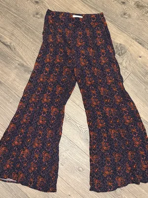 elevenses Navy and Orange Paisley Trousers thumbnail 2