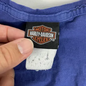 Harley-Davidson Shirt‎ Womens Medium Blue Daytona Beach V Neck Graphic Tee thumbnail 8