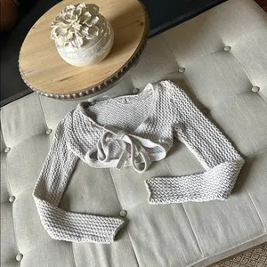 L.A Hearts Creme Knit Bolero Front Tie Sweater Size XS thumbnail 2