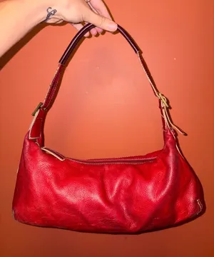 Stone Mountain Vintage Red Leather Barrel Bag thumbnail 1