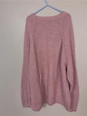 Women’s Dusty Rose Sonoma Goods for Life textured crewneck pullover sweater|m thumbnail 4
