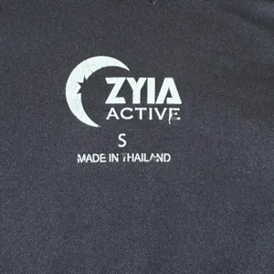Zyia Active Womens Black Rainbow Stripe Snap Polo Shirt Short Sleeve Small thumbnail 3