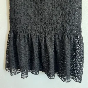 Black Lace‎ Ruffle Hem Dress, Coquette, Goth, Y2K, Romantic, Lolita, Medium thumbnail 4