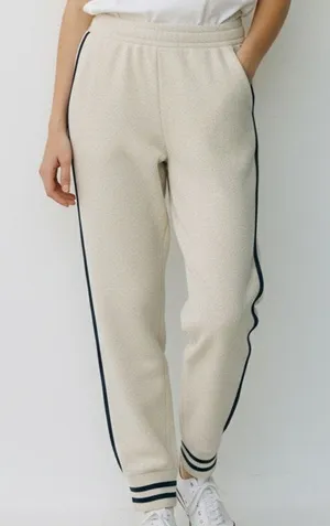 J. Crew Bouclé Texture Striped Sweater Joggers Old School Style M Cream #3198 thumbnail 1