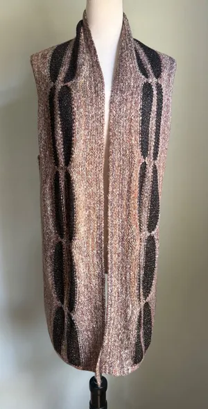 Chicos Randall Vest Sweater Sleeveless boho Brown whimsi retro Knit cottage‎ L thumbnail 1