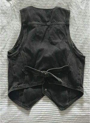 American Eagle Black Denim Top thumbnail 3